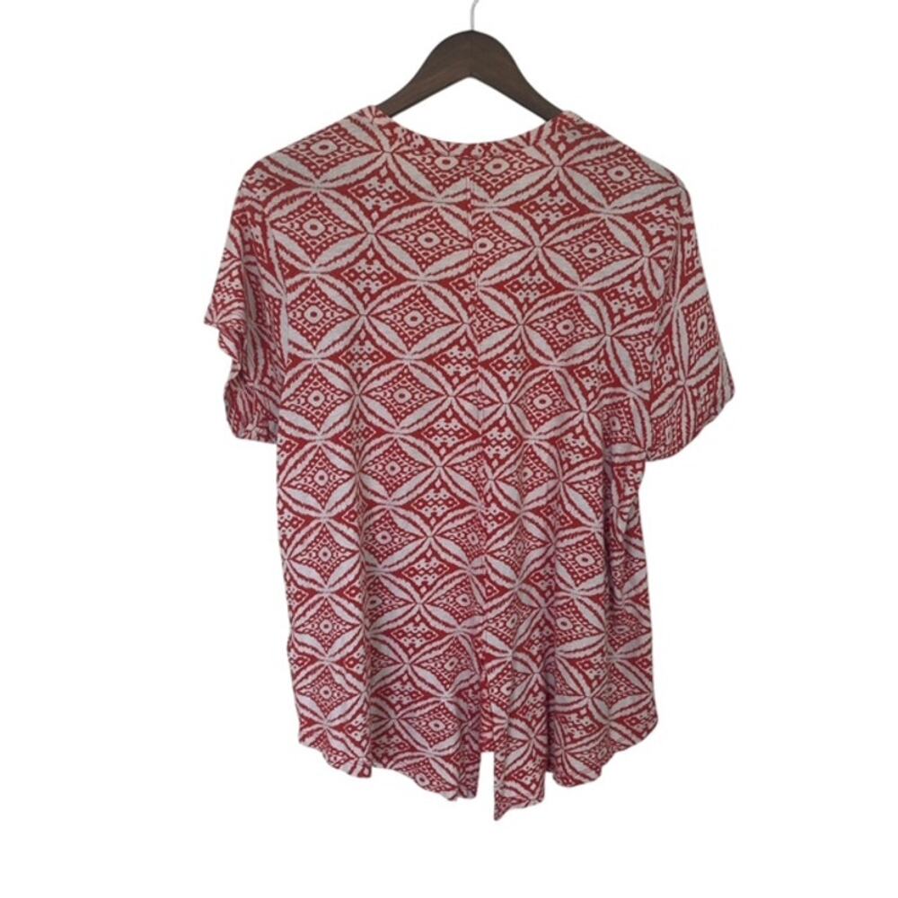 Lucky Brand Burnt Orange and Off-White Blouse - XL - Picture 3 of 5